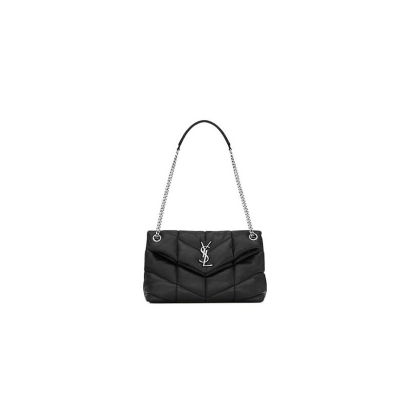 PUFFER SMALL CHAIN BAG IN QUILTED LAMBSKIN