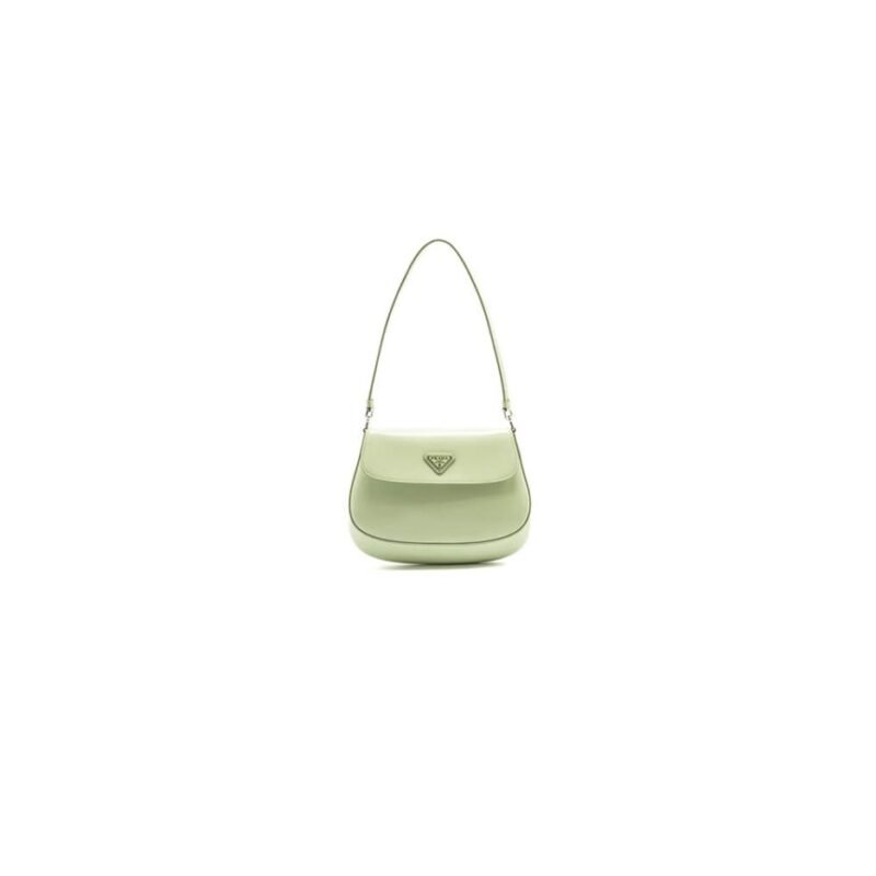 Small Prada Cleo brushed leather shoulder bag with flap