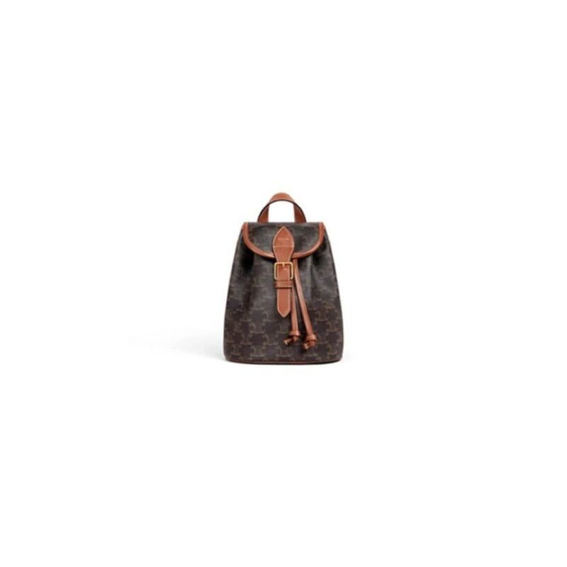 CELINE FOLCO Logo Print Calfskin Mini Backpack